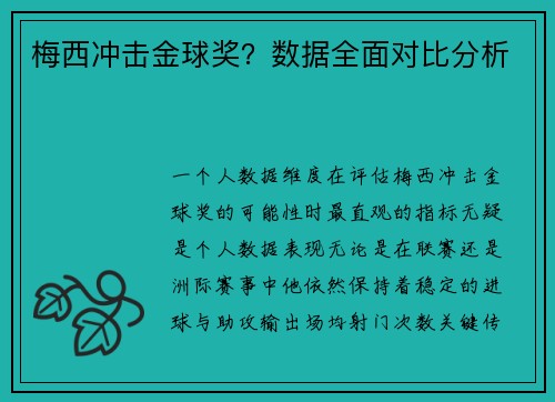 梅西冲击金球奖？数据全面对比分析